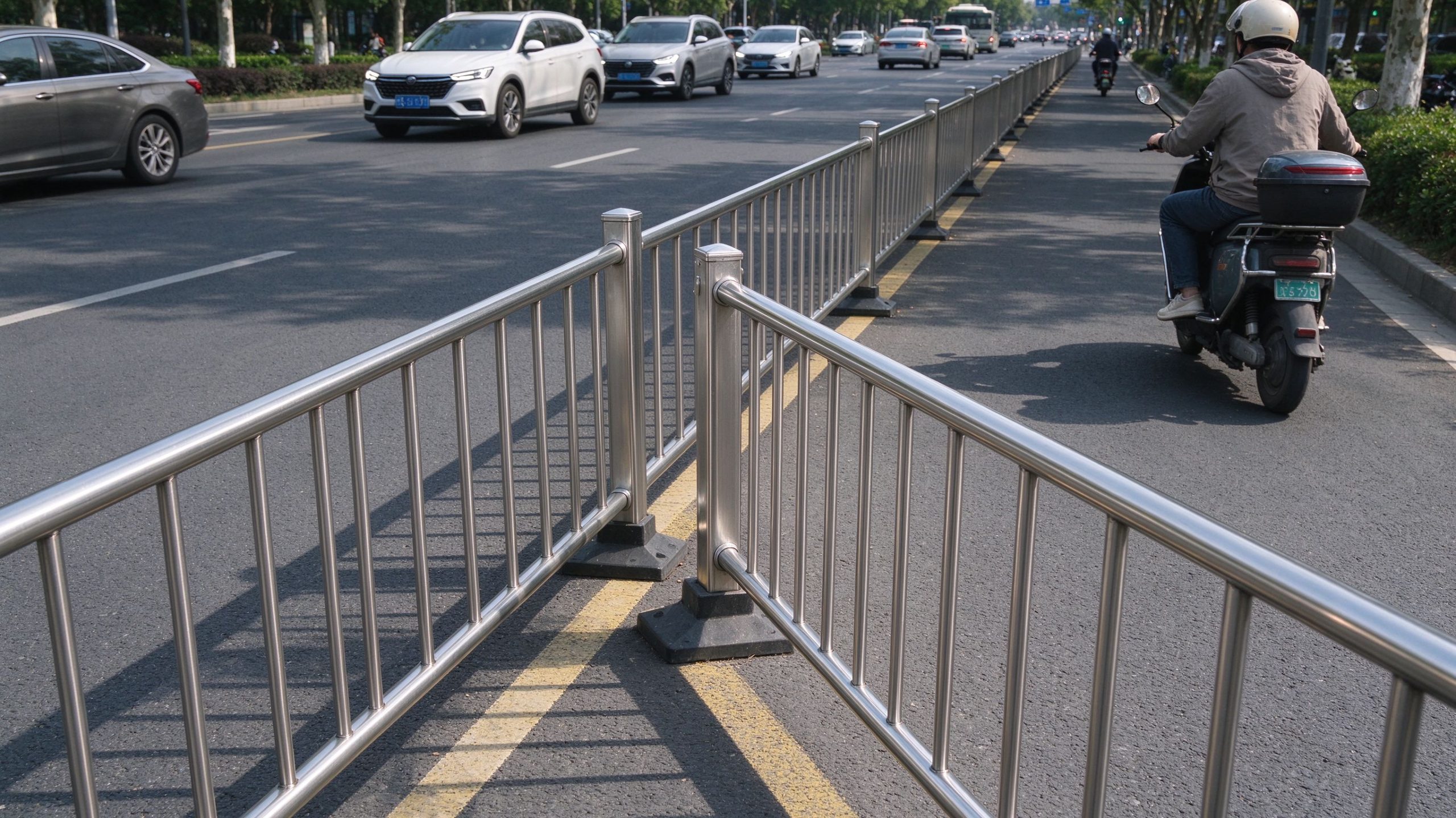 机非隔离护栏 广州道路 电动车